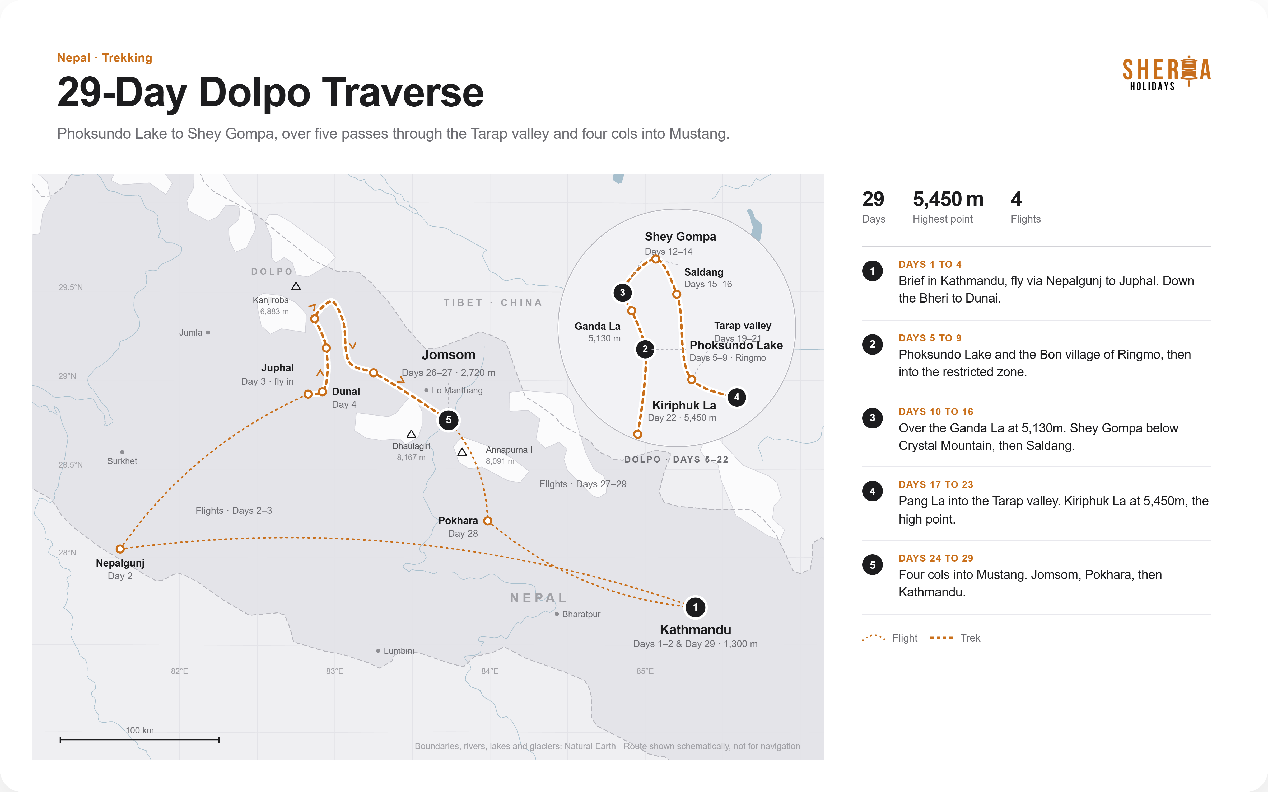 Upper Dolpo Trek Nepal route map
