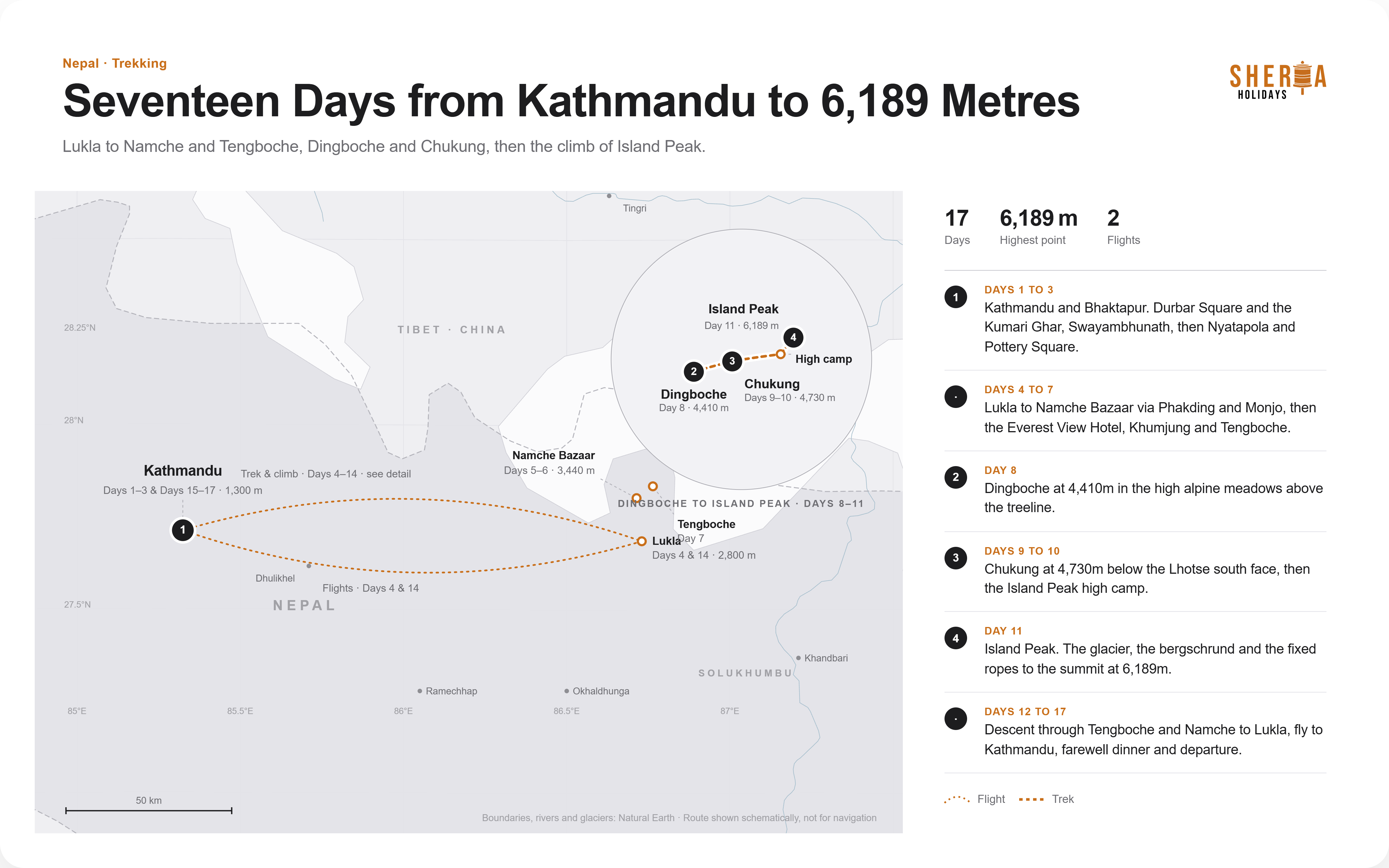 Island Peak Climbing Nepal route map