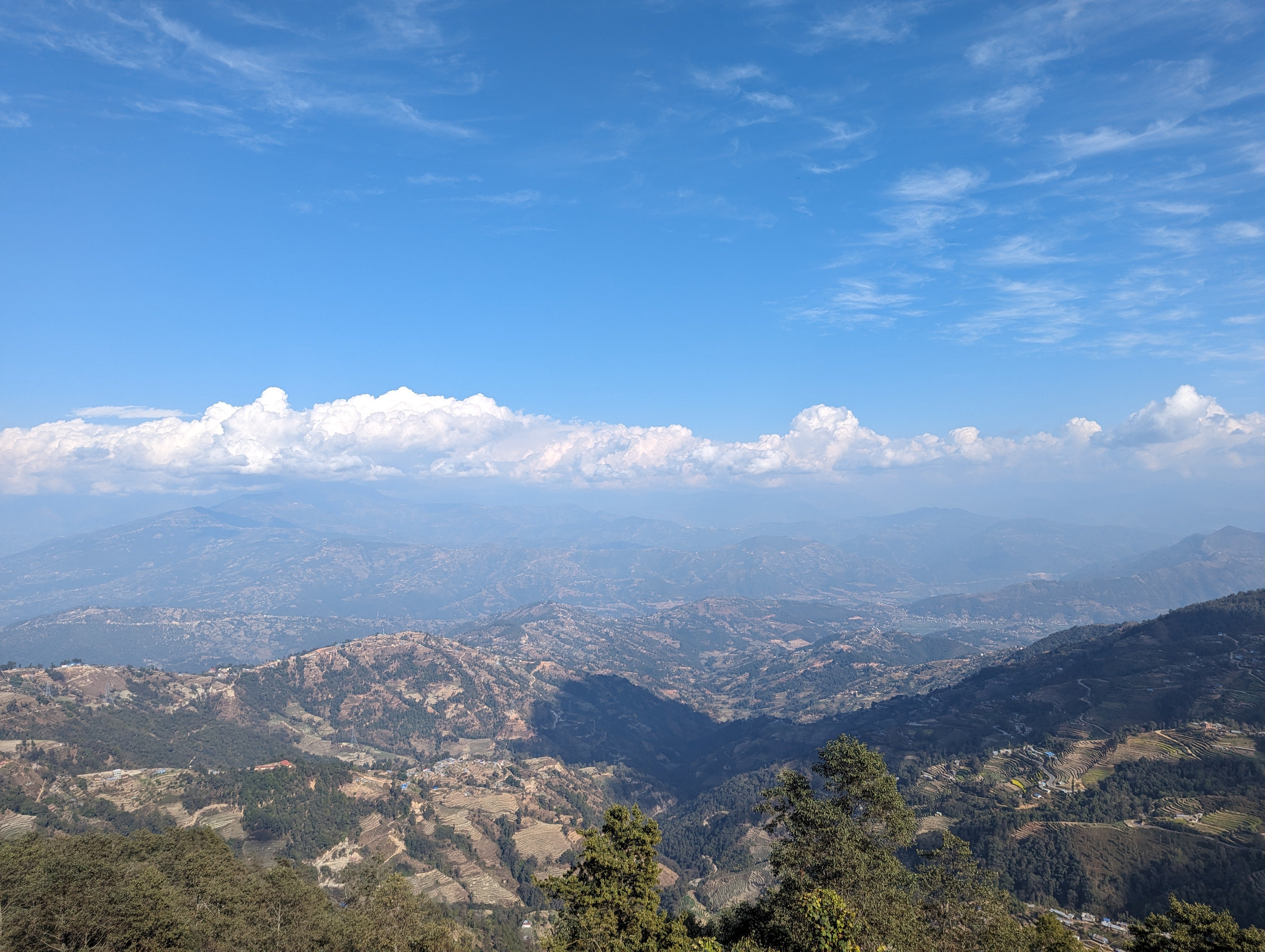 Himalayan horizon from Nagarkot, Nepal.