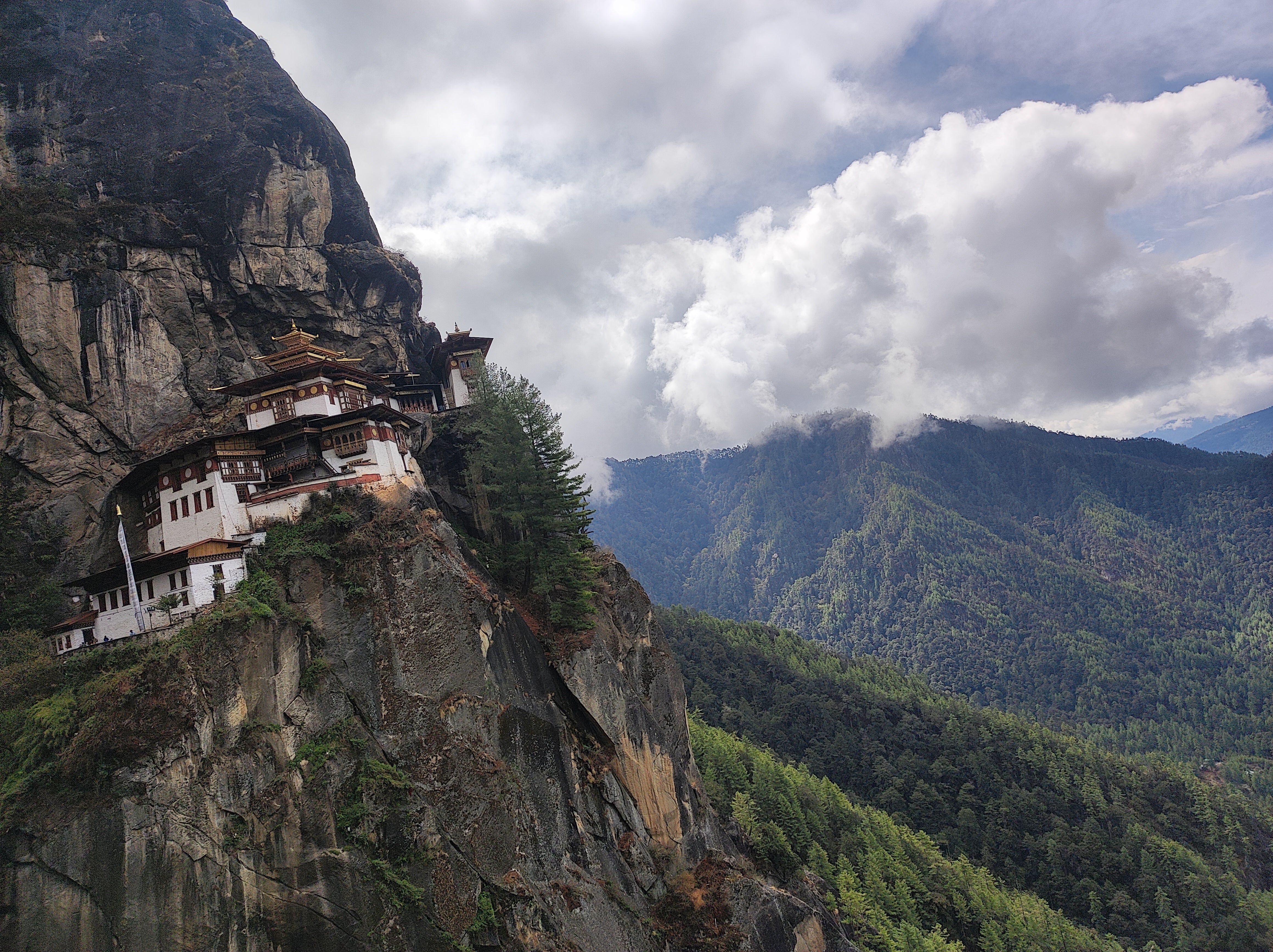 Paro Taktsang on a cliff in Bhutan.
