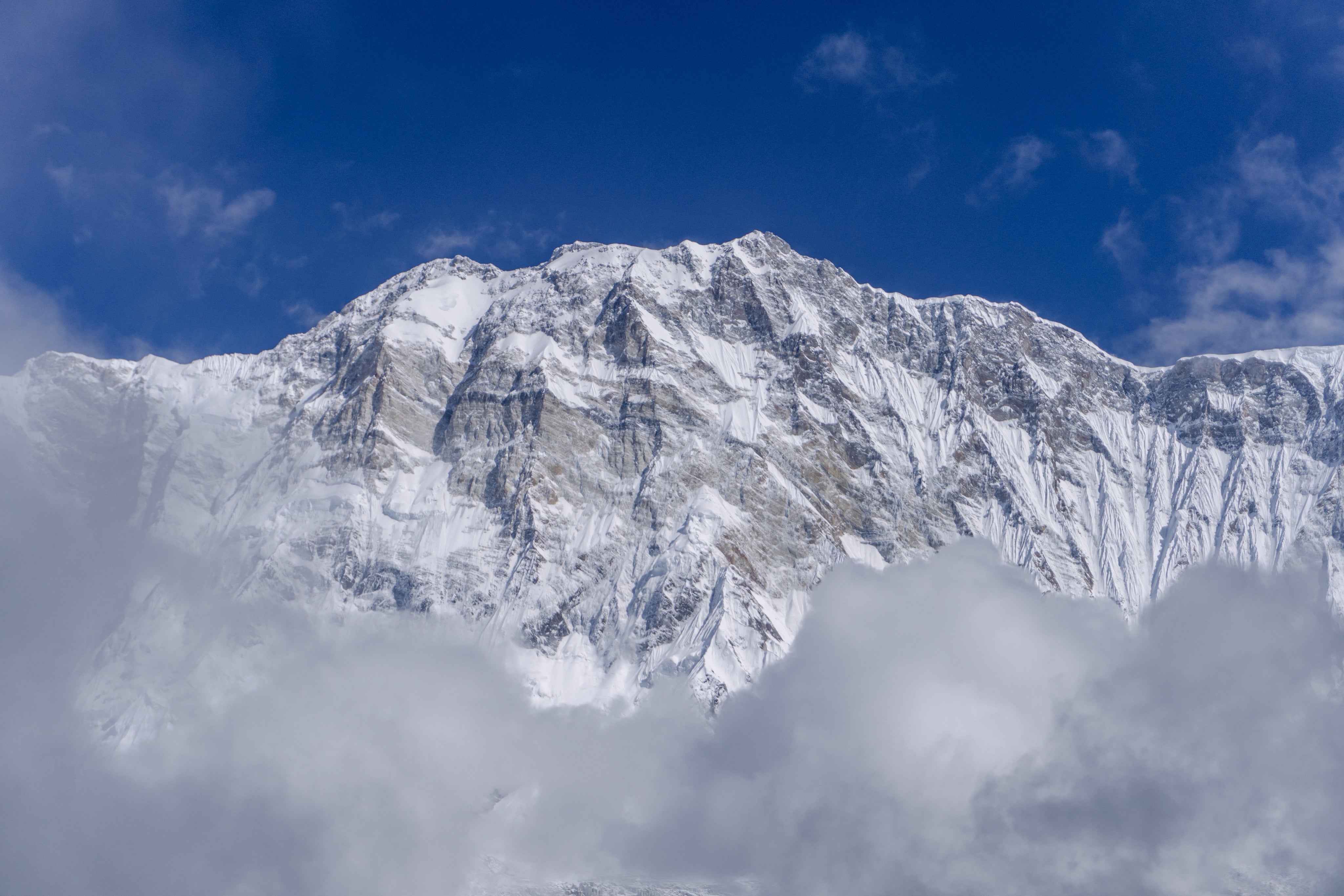 Mountain wall in the Annapurna Sanctuary, Nepal.